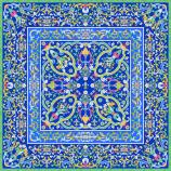 women - SQUARES - 100X100 SILK Mosaico Fiorentino Blu