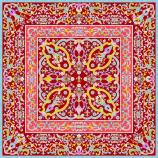 women - SQUARES - 100X100 SILK Mosaico Fiorentino Rosso