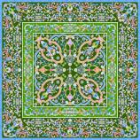 women - SQUARES - 100X100 SILK Mosaico Fiorentino Verde