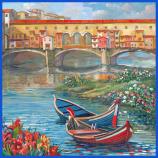 DONNA - FOULARD - 50X50 SETA Firenze Ponte Vecchio Bandana in Seta Ponte Vecchio