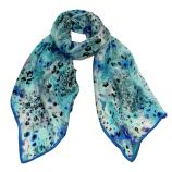 women - SCARVES AND LONG SCARVES - 45x180 Silk Fiore Provenzale Azzurro