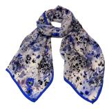 women - SCARVES AND LONG SCARVES - 45x180 Silk Fiore Provenzale Blu