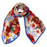 women - SCARVES AND LONG SCARVES - 45x180 Silk Giglio Blu