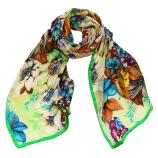 women - SCARVES AND LONG SCARVES - 45x180 Silk Giglio Verde
