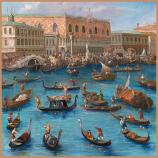 women - SQUARES - 140X140 SILK Venezia Canaletto Venezia Canaletto