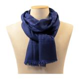 women - SCARVES AND LONG SCARVES - 70x200 wool cashmere silk Ascanio Blu