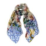 women - SCARVES AND LONG SCARVES - 70X180 SILK Faenza Blu