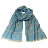 women - SCARVES AND LONG SCARVES - 70x200 Wool Silk Giglio Fiorentino Celeste