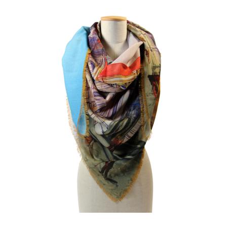 women - SQUARES - 140X140 WOOL DC8037 Gran foulard in lana 140 x 140 cm Made in Italy