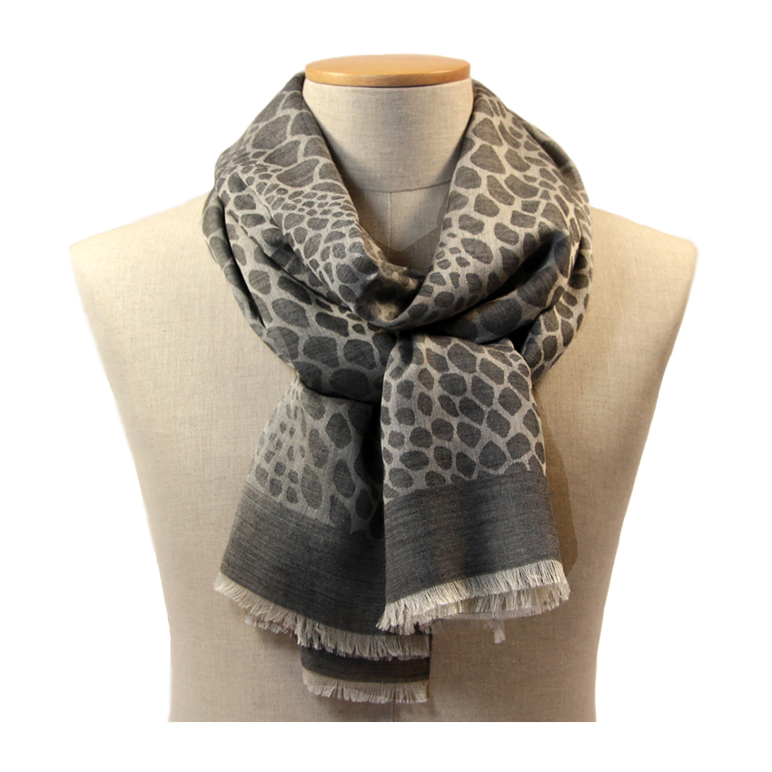 women - SCARVES AND LONG SCARVES - 70x200 wool cashmere silk Enea Grigio Scuro