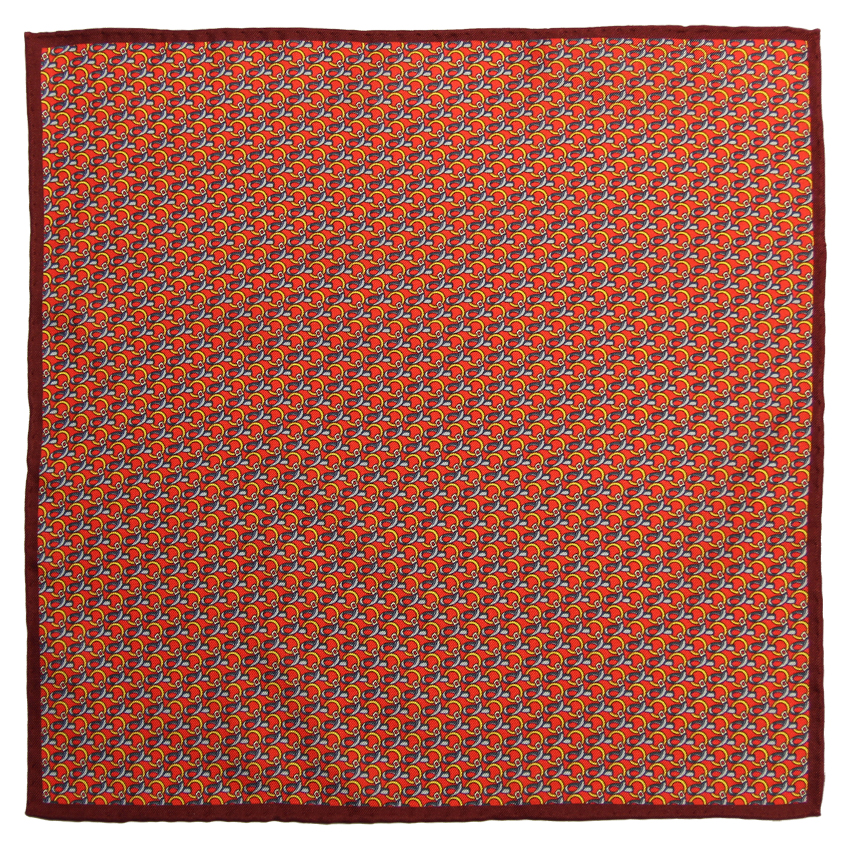men - POCKET SQUARES - Hand Rolled Anello Rosso