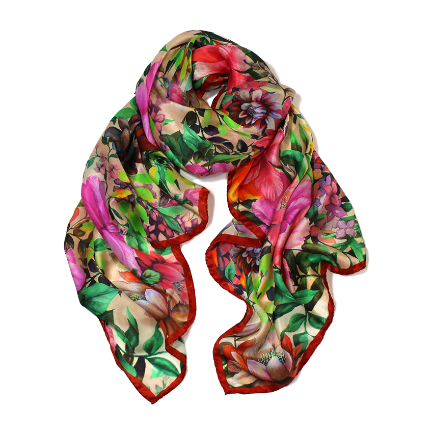 women - SCARVES AND LONG SCARVES - 70X180 SILK Giglio Rosso