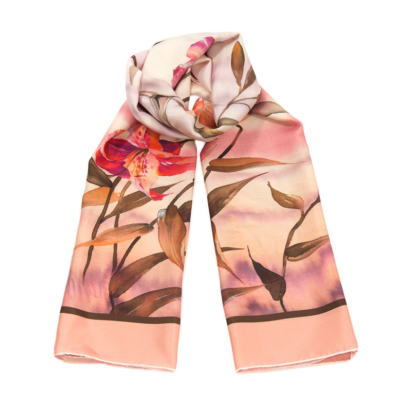women - SCARVES AND LONG SCARVES - 70X180 SILK Fiordaliso ROSA