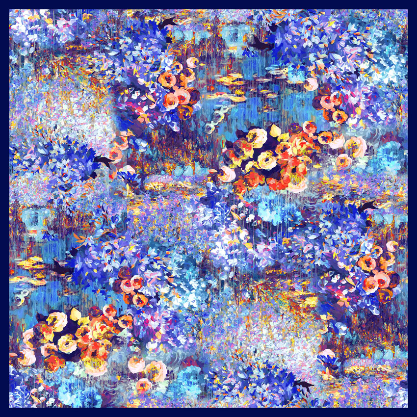 women - SQUARES - Monet Colorato Blu