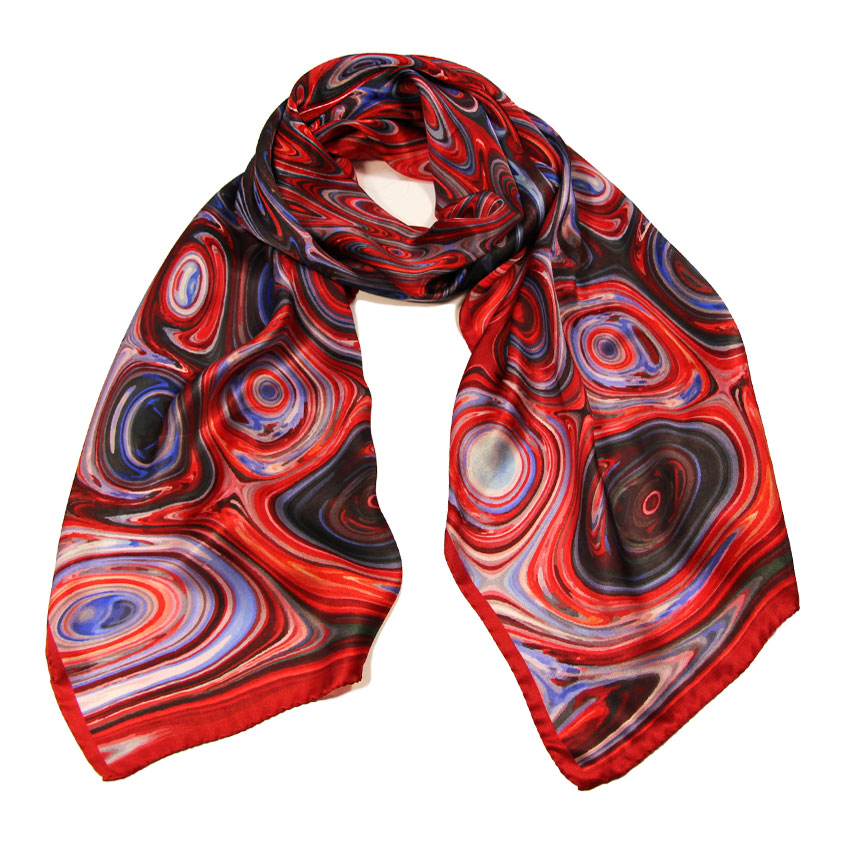 women - SCARVES AND LONG SCARVES - 45x180 Silk Astratto 70 Rosso