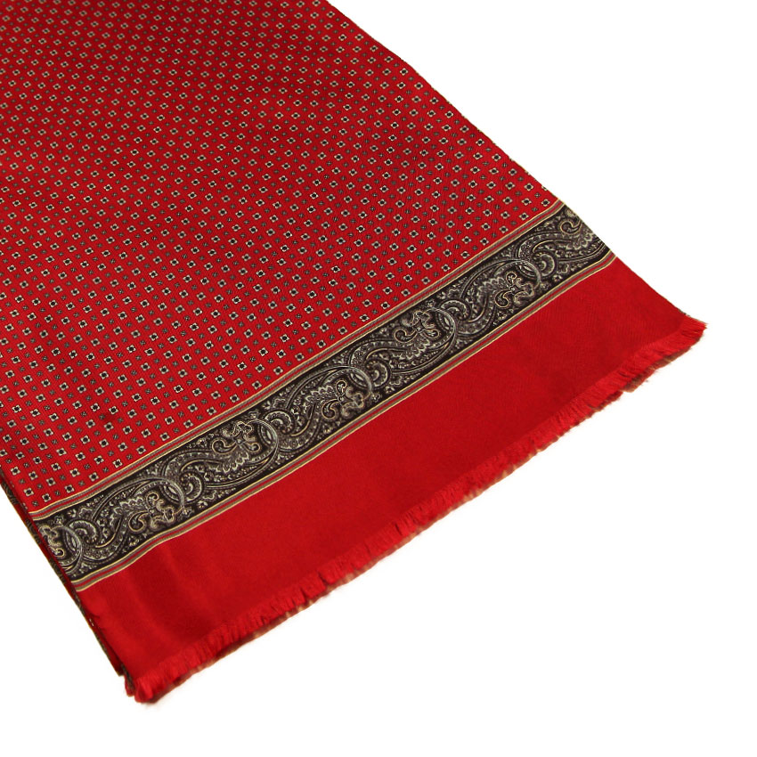 men - SCARVES - Silk lined in wool AMEDEO Sciarpa Doppia Stampa ROSSO
