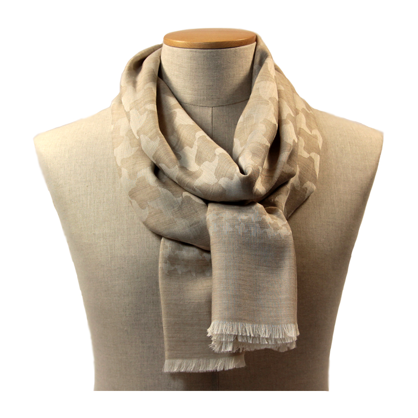 women - SCARVES AND LONG SCARVES - 70x200 wool cashmere silk Ascanio Beige