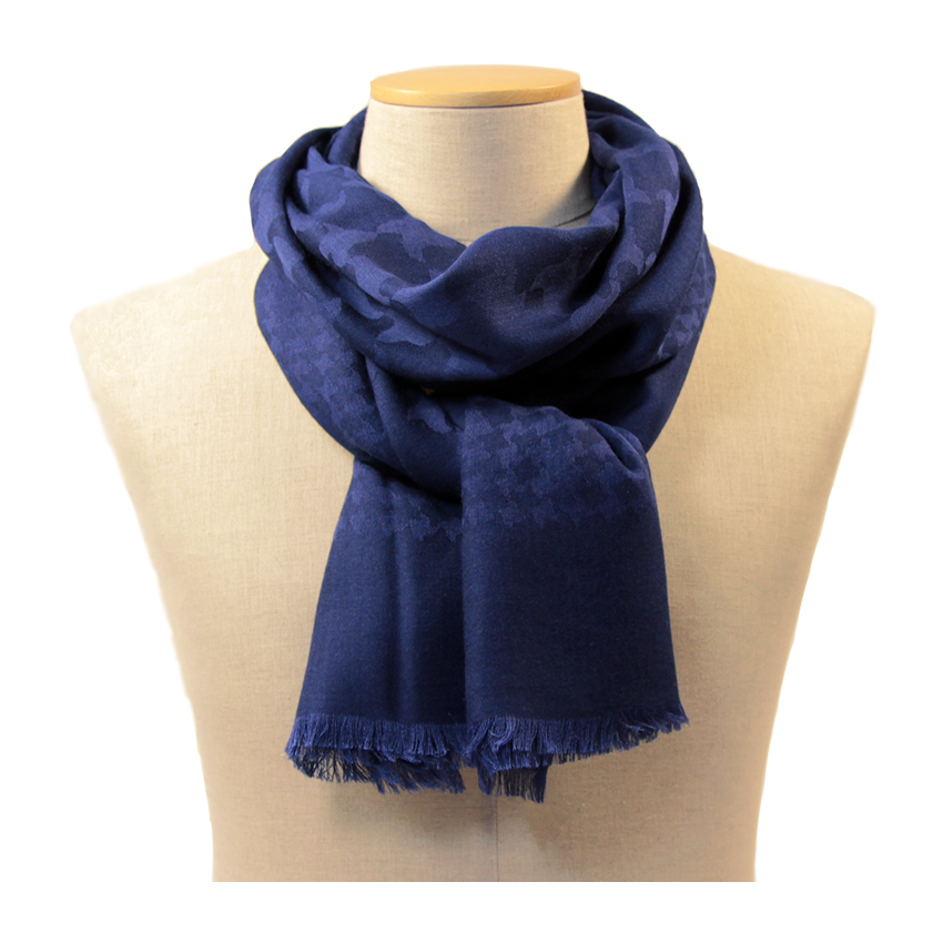 women - SCARVES AND LONG SCARVES - 70x200 wool cashmere silk Ascanio Blu