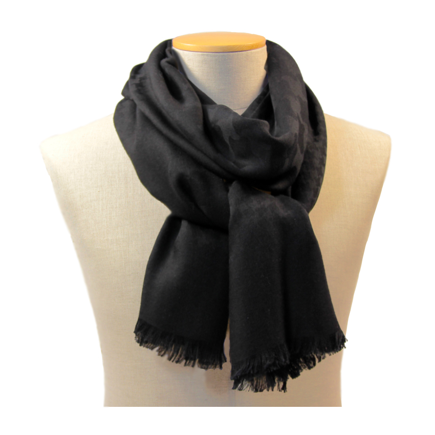 women - SCARVES AND LONG SCARVES - 70x200 wool cashmere silk Ascanio Nero