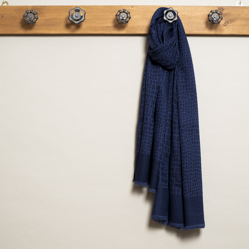 women - SCARVES AND LONG SCARVES - 70x200 wool cashmere silk Enea Blu