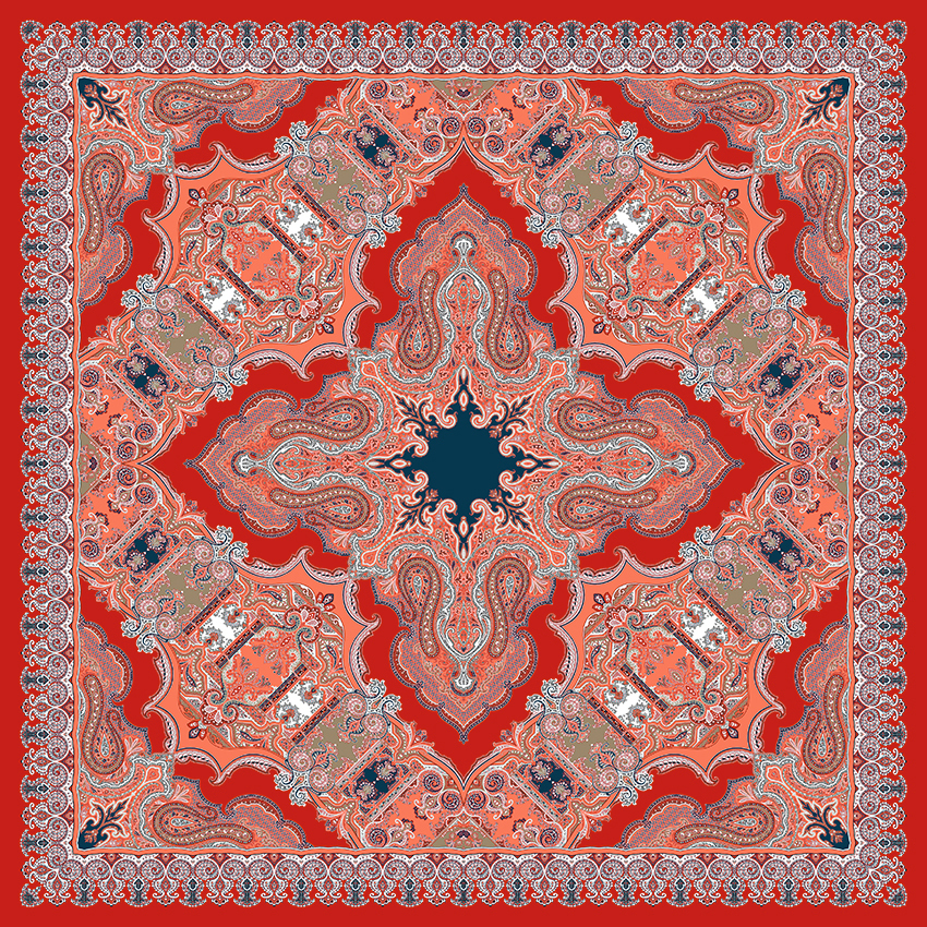 DONNA - FOULARD - 140x140 Crepe di Seta Giorgia Rosso
