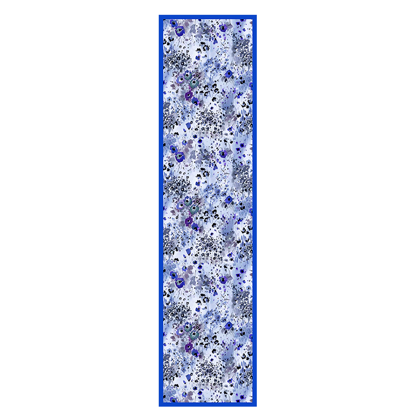 DONNA - SCIARPE E STOLE - 45x180 Seta Fiore Provenzale Blu