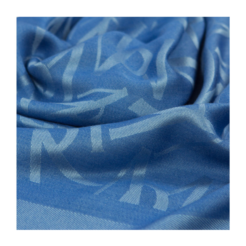 women - SQUARES - 140x140 Silk wool Monogram Azzurro