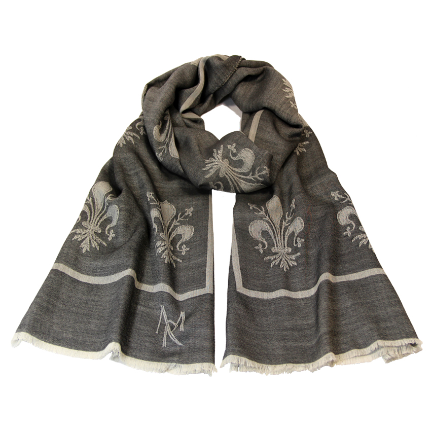 women - SCARVES AND LONG SCARVES - 70x200 Wool Silk Giglio Fiorentino Grigio
