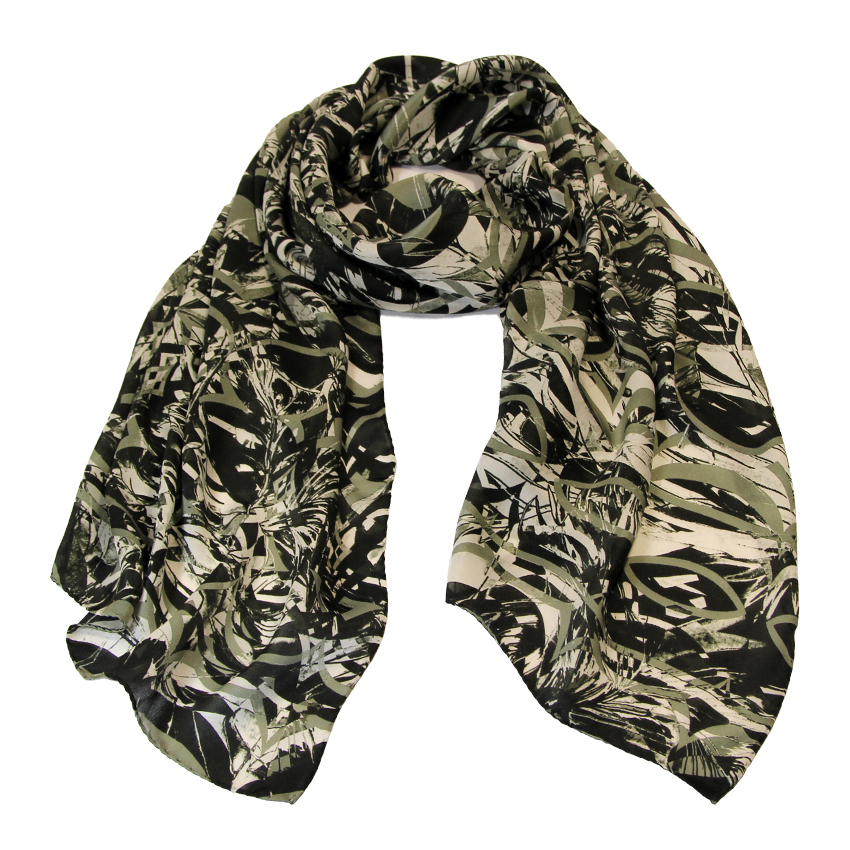 women - SCARVES AND LONG SCARVES - 45x180 Silk Gioioso Bianco Nero