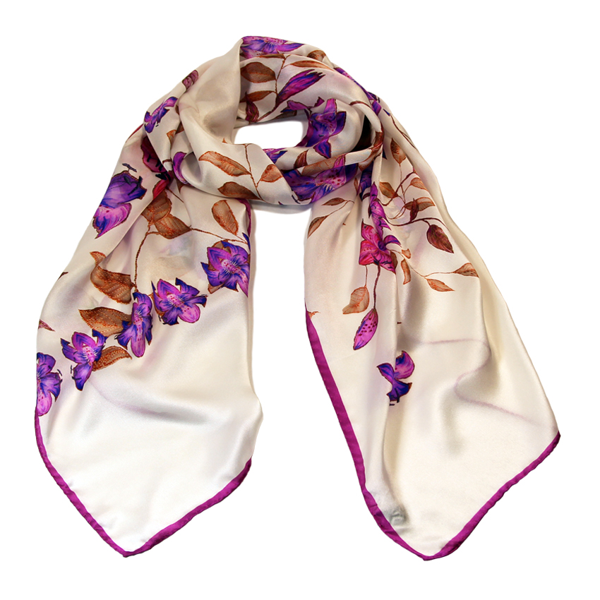 women - SCARVES AND LONG SCARVES - 45x180 Silk Maria Fucsia