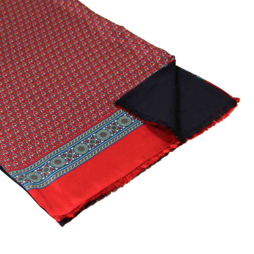 men - SCARVES - Silk lined in wool Tiepolo Rosso