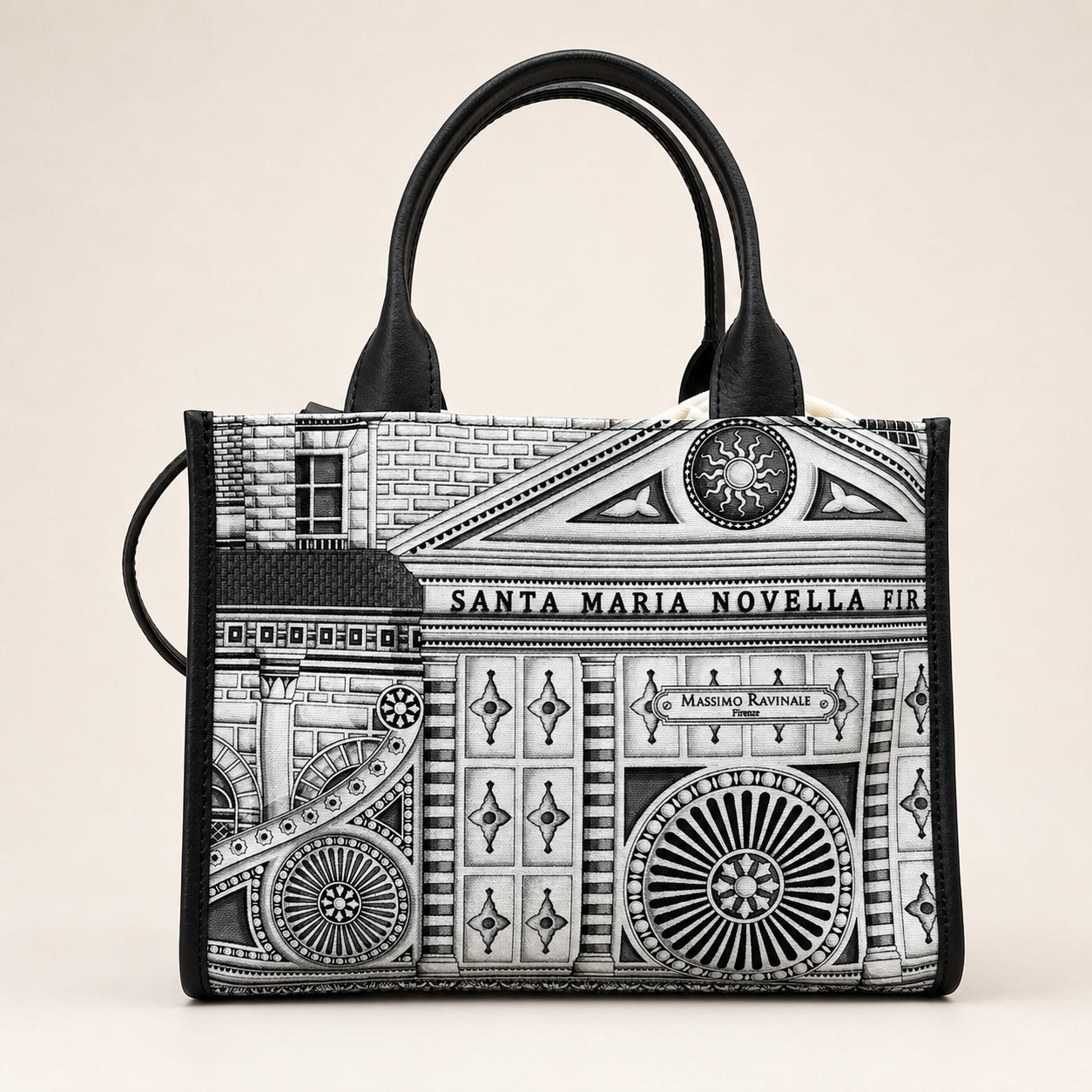 BORSA FIRENZE PIETRA E SETA NERO
