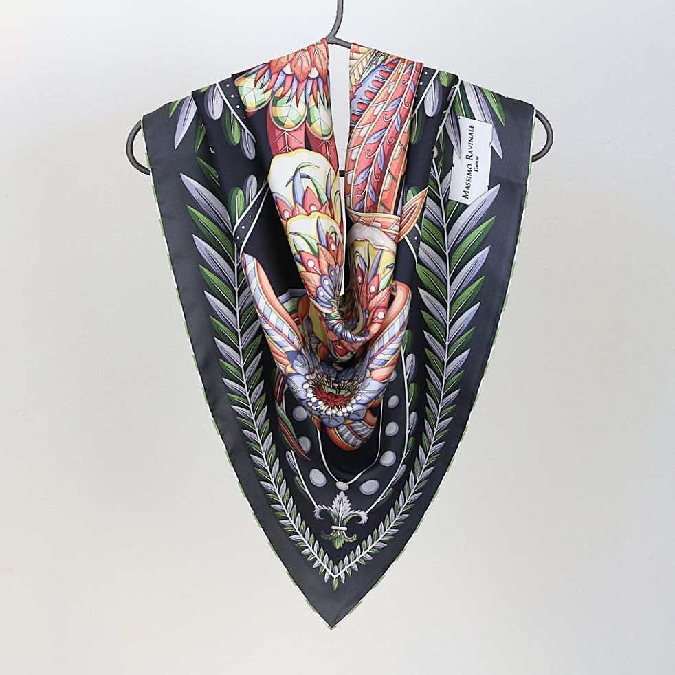 Foulard Amapola Nero Verde — ESAURITO