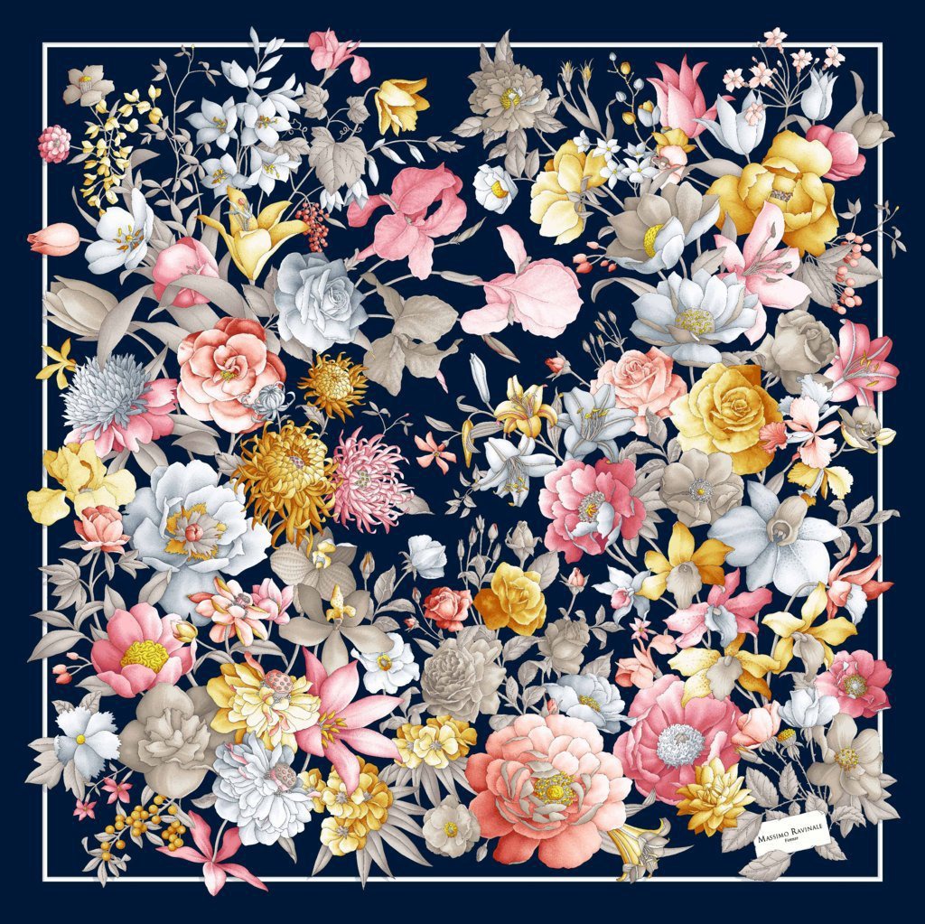 Foulard Bouquet Navy