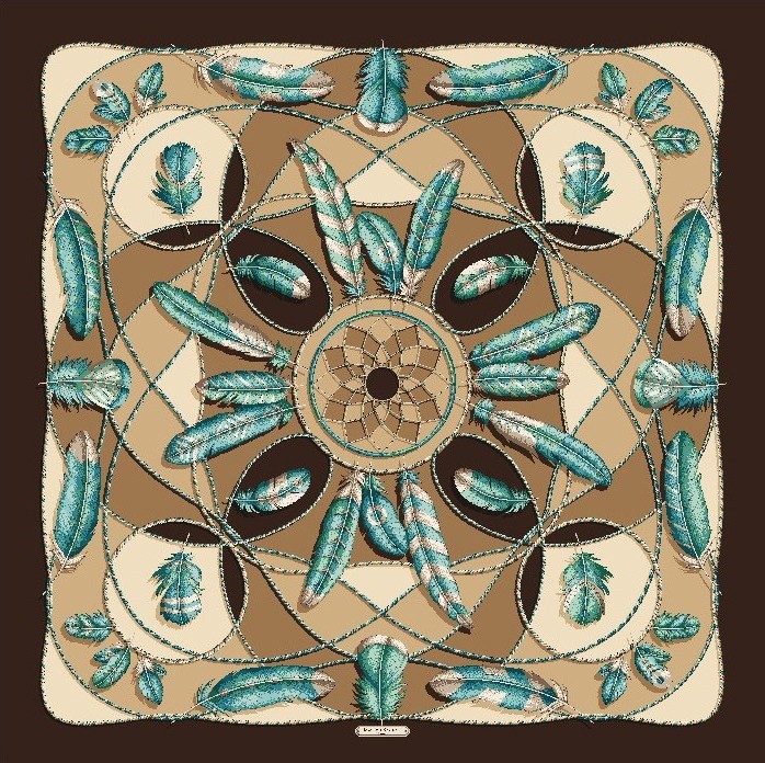 FOULARD OZIOSE PIUME TABACCO
