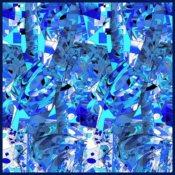 Grand Foulard Astrattismo Azzurro