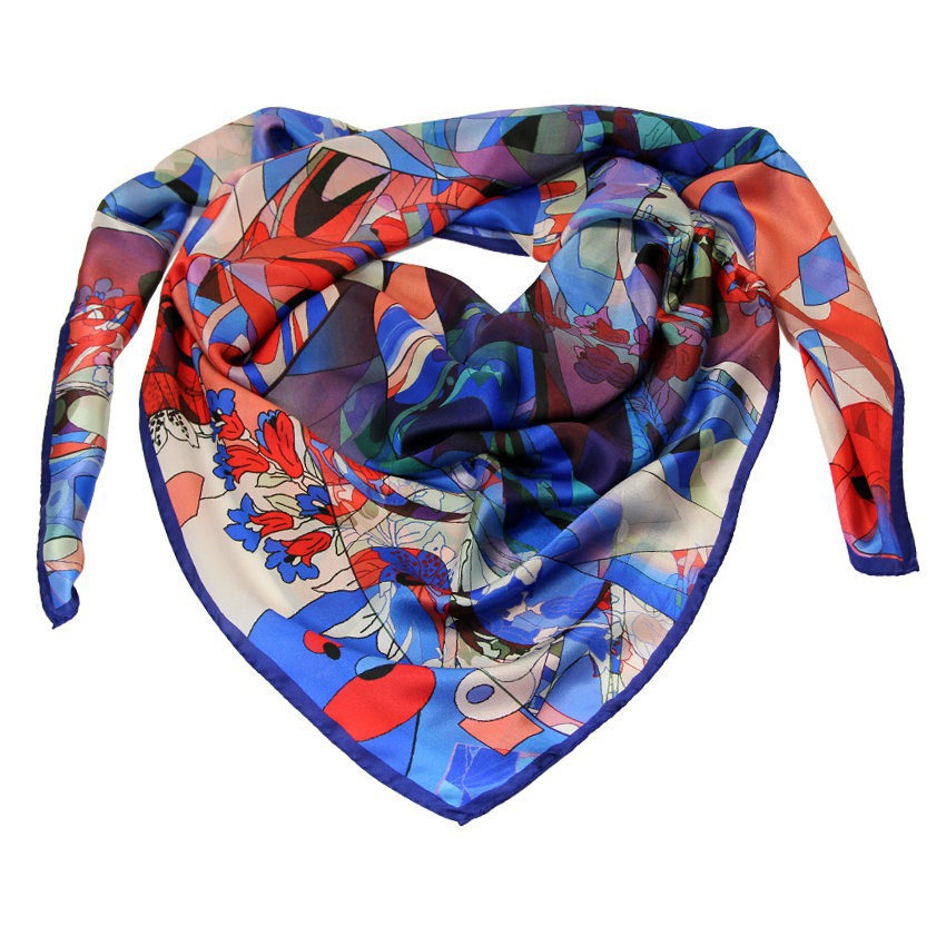 Grand Foulard Astrattismo Rosso Blu