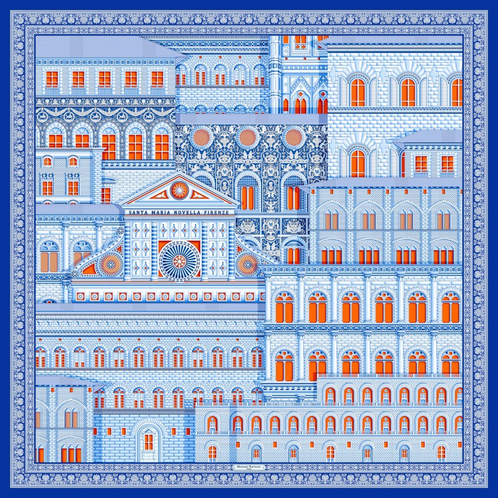 GRAND FOULARD FIRENZE PIETRA E SETA ROYAL
