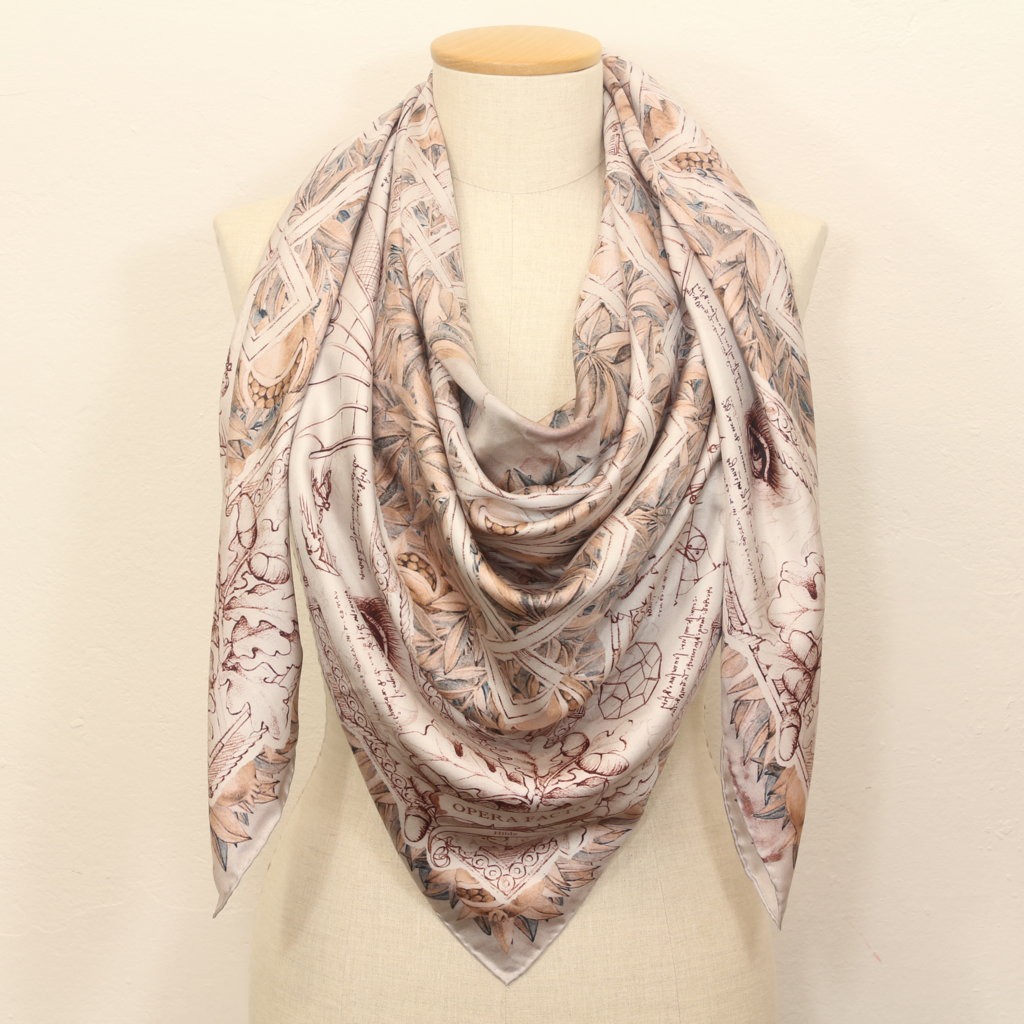 Grand Foulard Leonardo Da Vinci Grigio Rosa