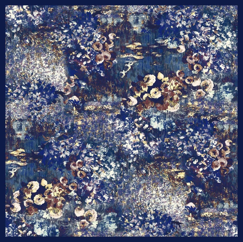 Foulard Monet Colorato Navy