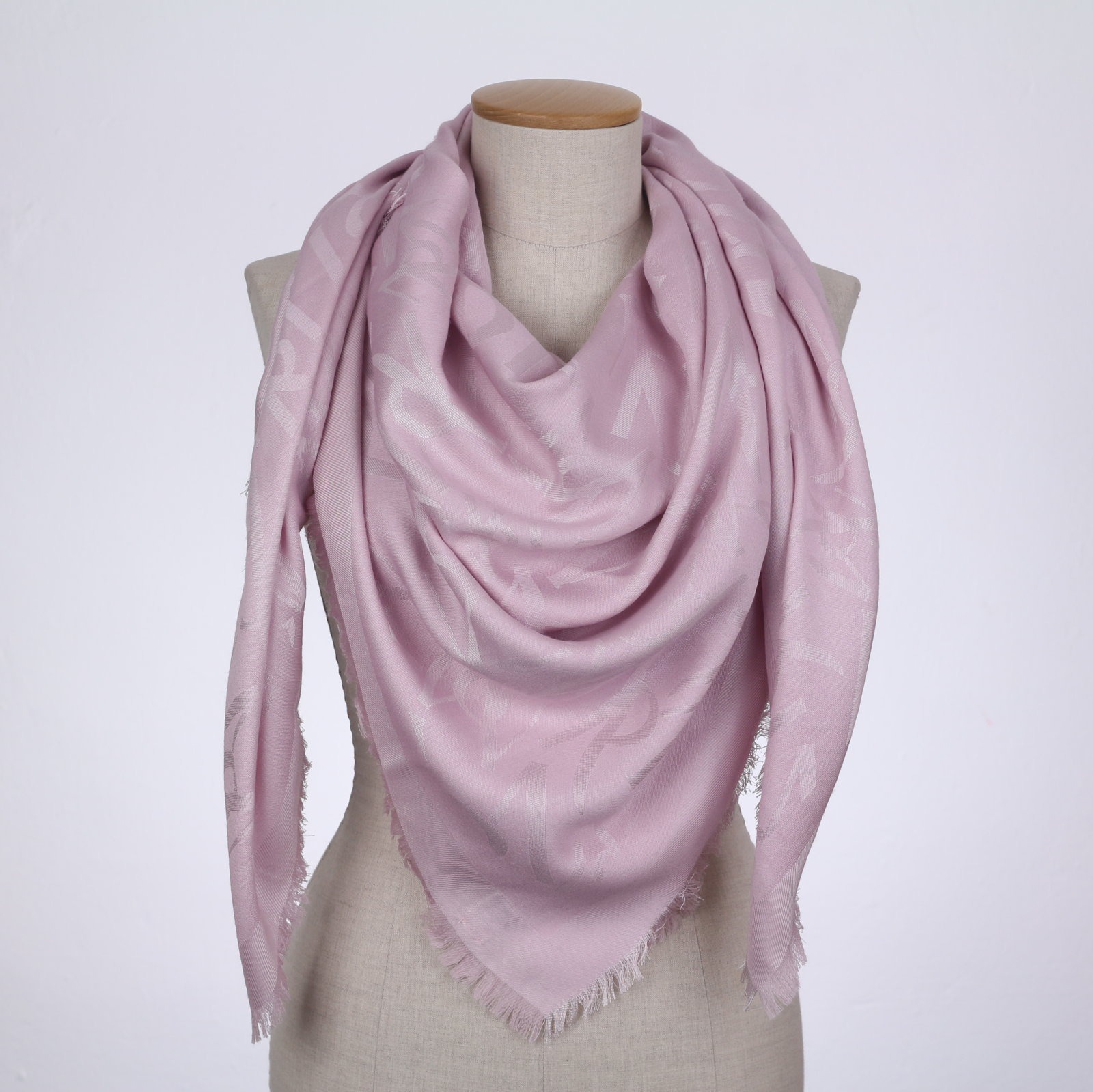 Pink Monogram Big Square Scarf