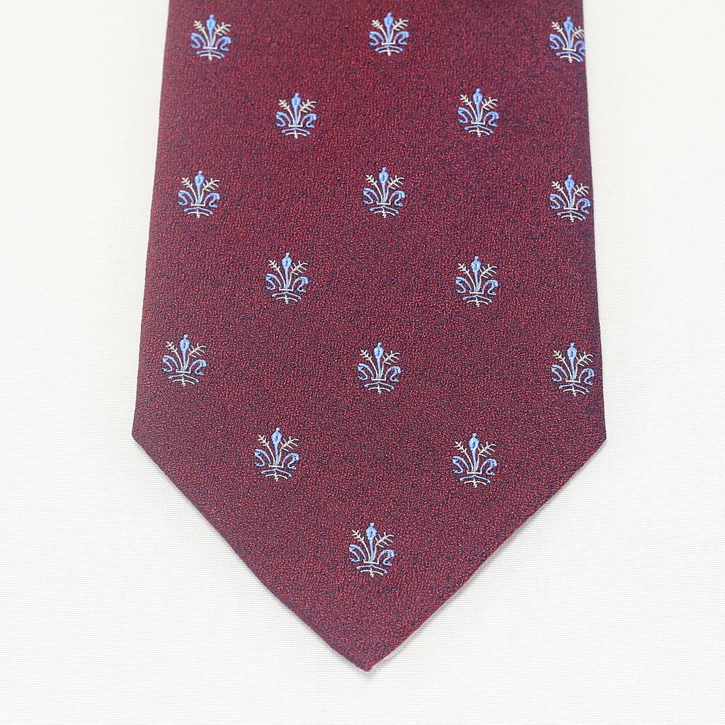 Sky Blue Burgundy Giglio Fiorentino Tie