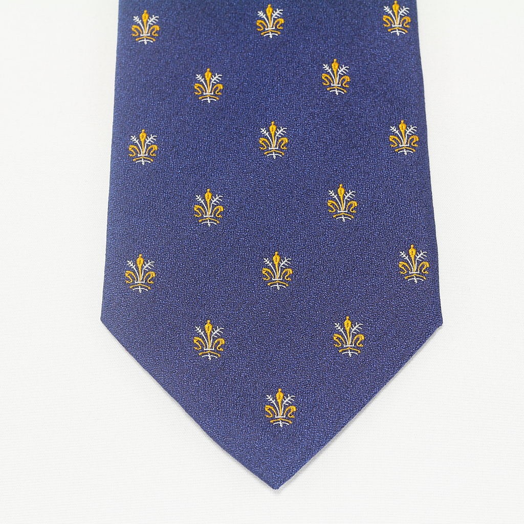 Yellow Blu Giglio Fiorentino Tie
