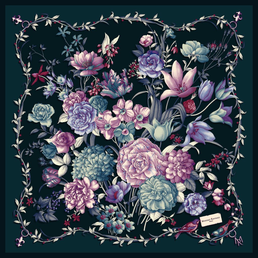 Foulard Clori Petrol Viola