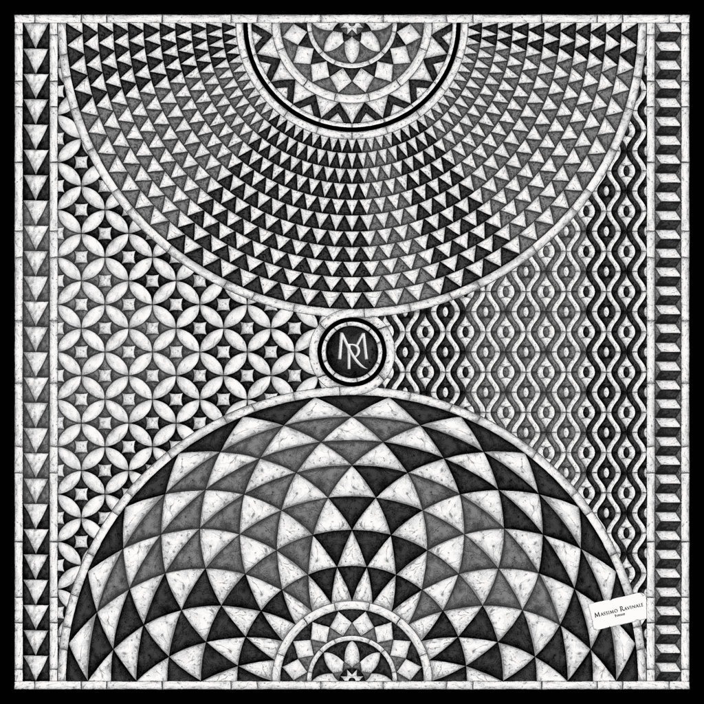 Foulard Tarsia Marmorea Nero