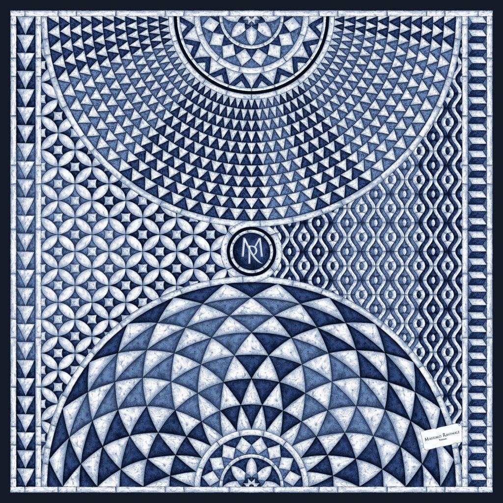 Foulard Tarsia Marmorea Navy