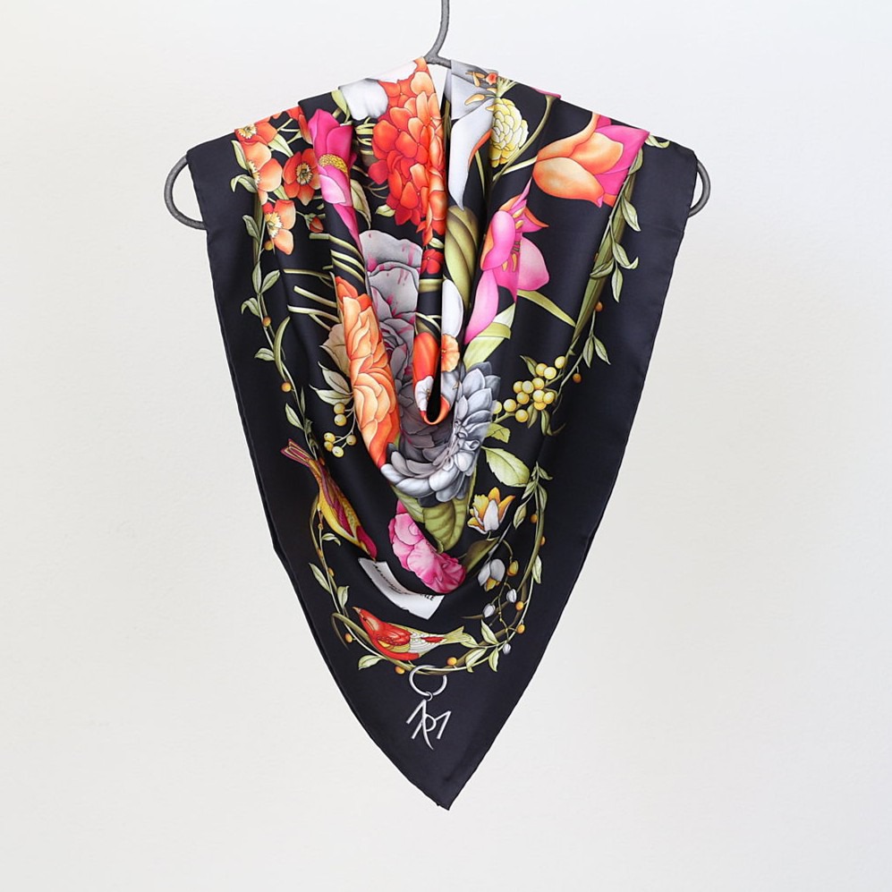 Foulard Clori Nero Arancio