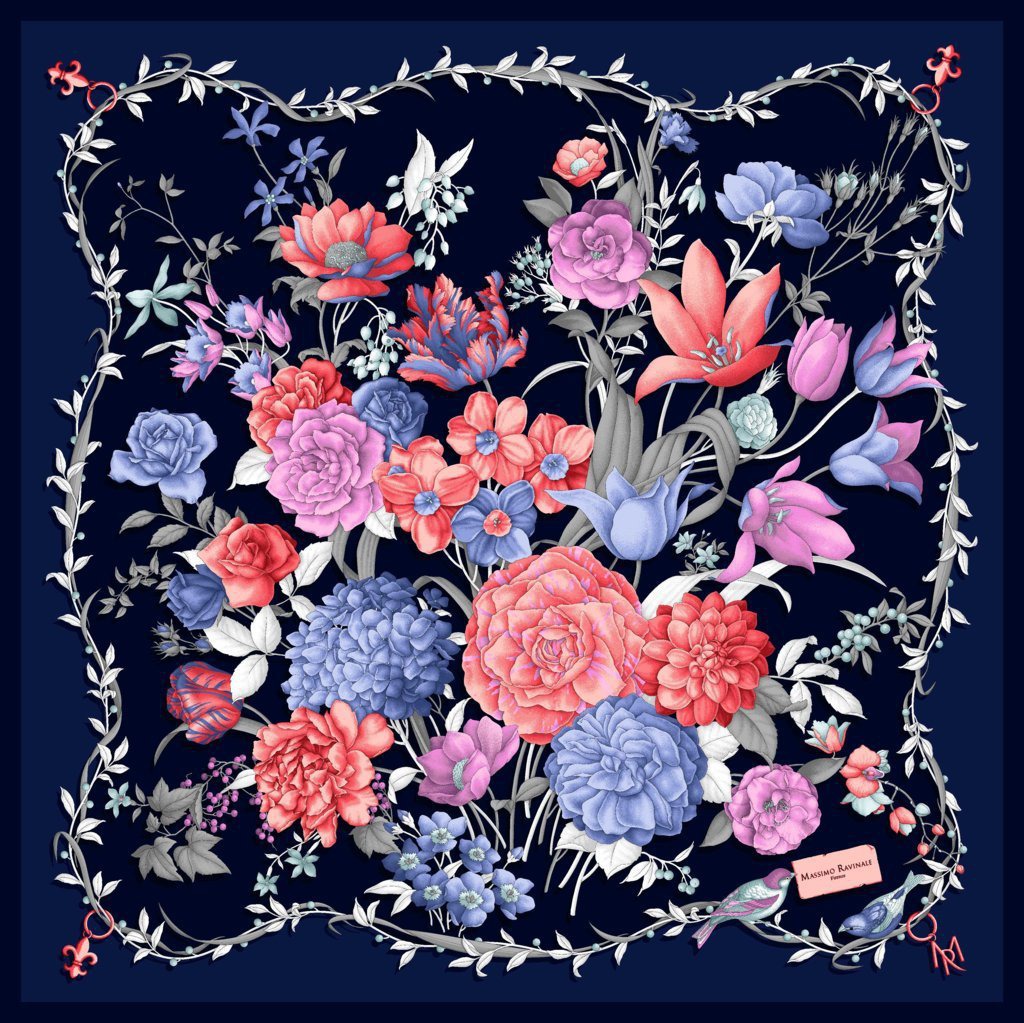 Foulard Clori Nero Viola