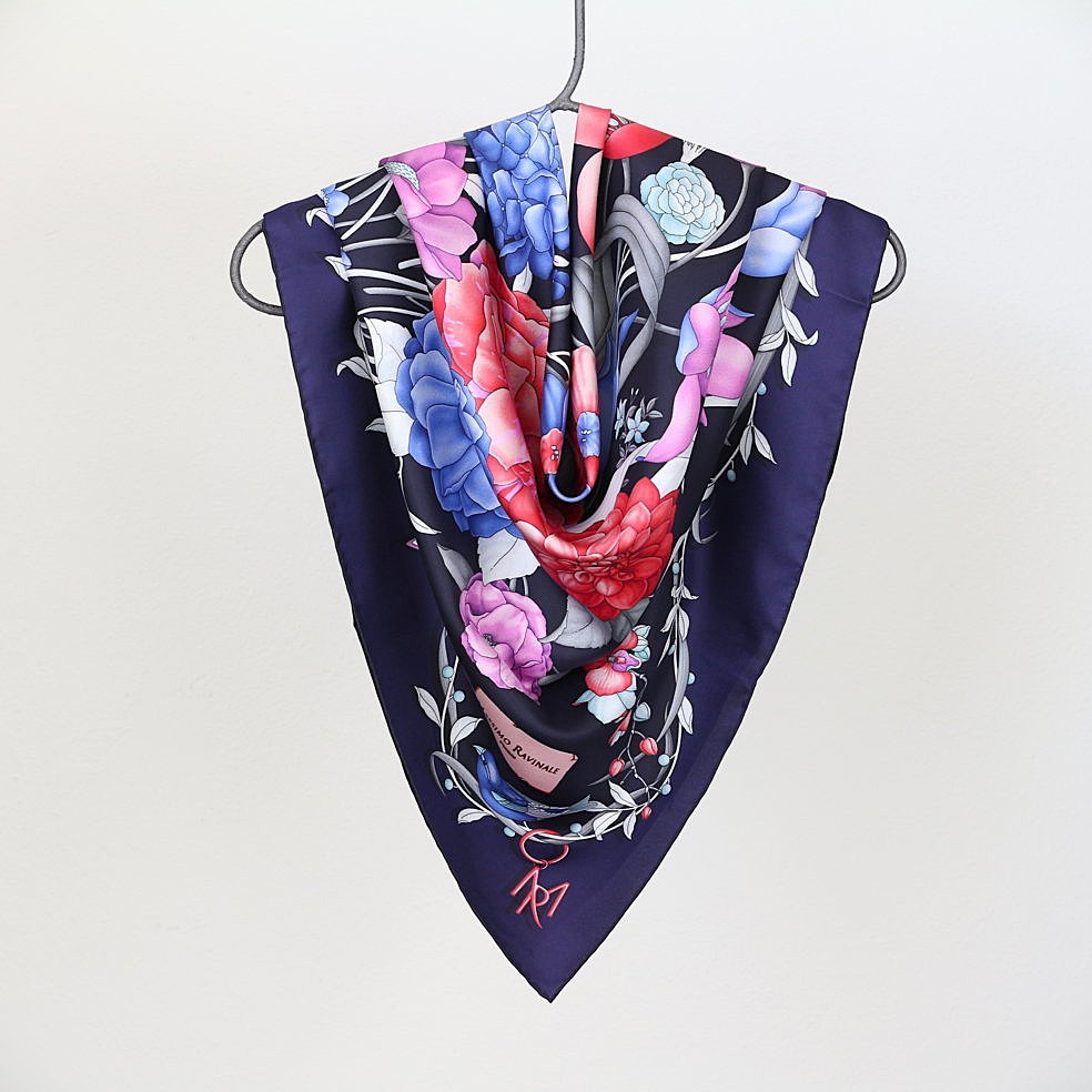 Foulard Clori Nero Viola