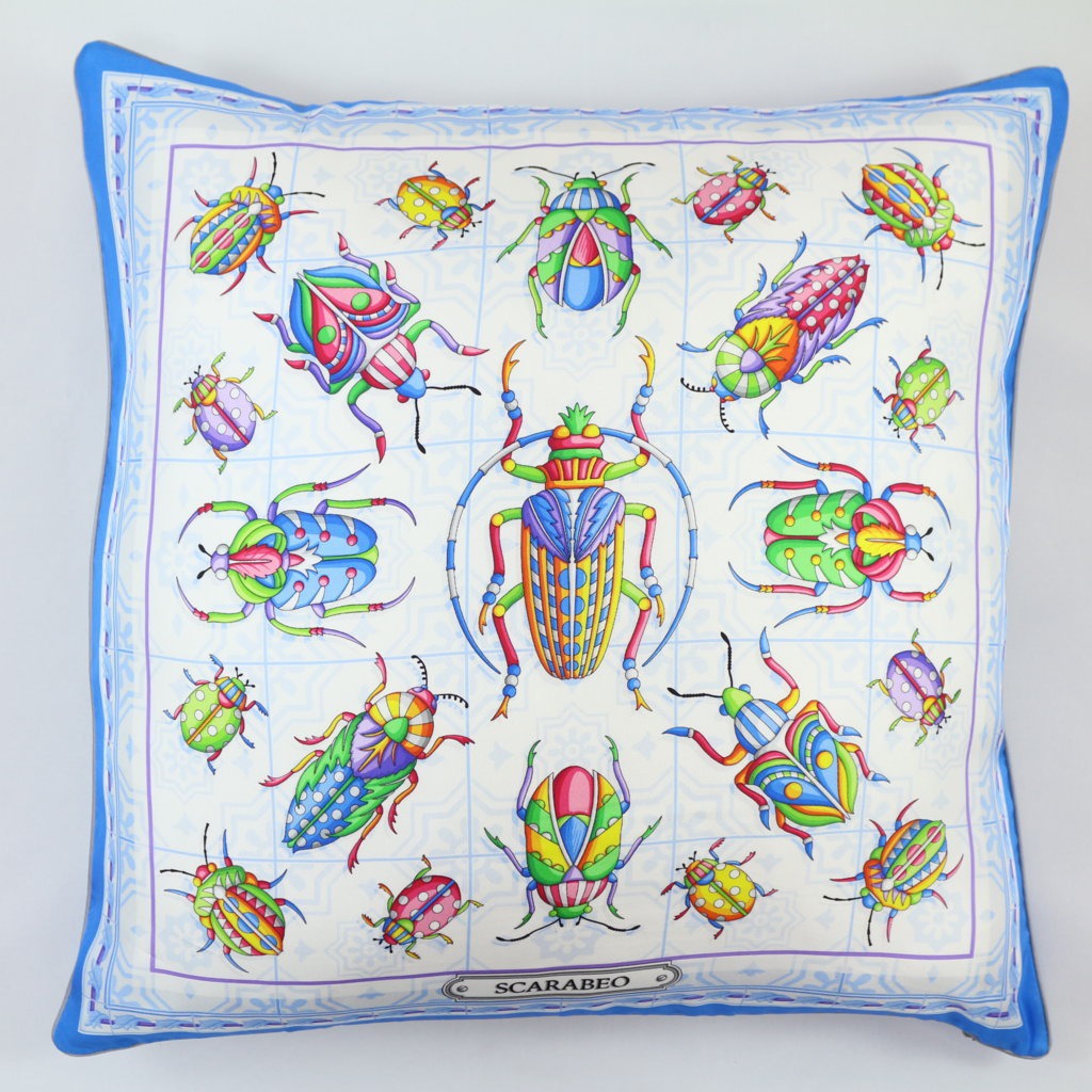 Cuscino Scarabeo Azzurro Lilla